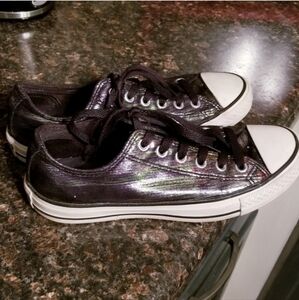 Converse Black Shimmer Sneakers sz 8